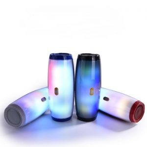 TG165 Portable Bluetooth Speaker Stereo Leather Column 5 Flash Style LED Subwoofer Wireless Outdoor Music Box FM Radio TF Card