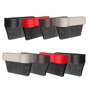 Universal Pair Passenger Driver Side Car Seat Gap Storage Box for Pocket Organizer Phone Holders Black/Beige/Red/Brown