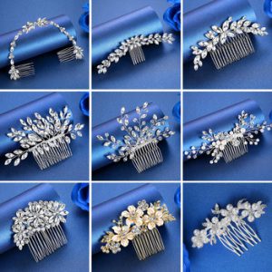 Mecresh Crystal Bride Hair Comb Wedding Hair Accessories Handmade Simulated Pearls Bridal Headdress Hair Ornaments Jewelry FS256