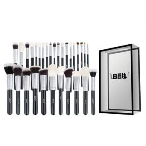 BEILI Black Complete Professional Natural goat hair Makeup Brushes set Foundation Powder Concealer Contour  Eyes Blending brush