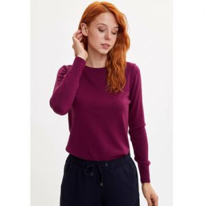 DeFacto Woman Autumn Knitted Pullover O-neck Solid Color Top Tees Women Long Sleeve Cloth Cotton Casual Tops-F7091AZ19AU