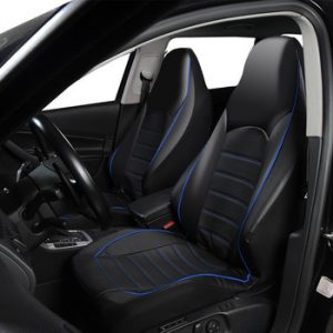 AUTOYOUTH PU Leather Front Car Seat Covers Fashion Style High Back Bucket Car Seat Cover Auto Interior Car Seat Protector 2PCS