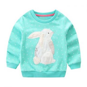 SAILEROAD 2-7years Animal Rabbit Appliques Girls Sweatshirts Child Kid Clothes Autumn Baby Girl's Clothing Boys Long Sleeve Tops