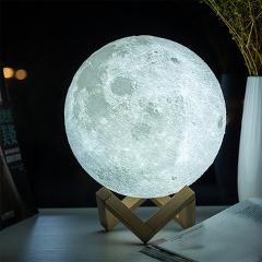 New Dropship  3D Print Moon Lamp Colorful Change Touch Usb Led Night Light Home Decor Creative Gift