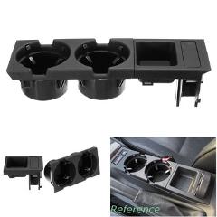 Black Double Hole Car Vehicle Front Center Console Storage Box Coin + Cup Holder for BMW E46 3SERIES 1999-2006 51168217957