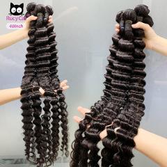 Brazilian Human Hair Bundles Deep Wave 8- 32 34 36 38 Inch Hair Weave Natural Color Remy Human Hair Extension 1/3/4PC Free Ship