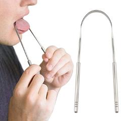 Stainless Steel Tongue Scraper Cleaner Fresh Breath Cleaning Coated TongueToothbrush Dental Oral Hygiene Care Tools TSLM2