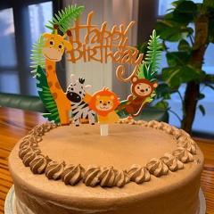 1pcs Happy Birthday Jungle Animal Cake Topper Birthday Party Decorations Kids Cupcake Toppers Jungle party 1st Birthday Supplies