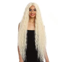 Noble Hair Synthetic Wig Lace Front Synthetic Wig Long Curly Ombre Blonde Wig 42 Inch  613 American Synthetic Lace Front Wig