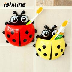 Ladybird Strong Suction For Firm Fixation Colorful Toothpaste Bathroom Sets Tooth Brush Container Ladybug Toothbrush Holder