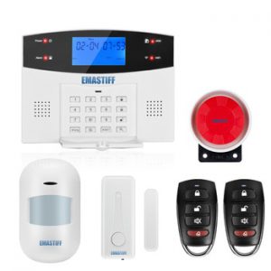 W2BW LCD Keypad WIFI GSM PSTN Home Burglar Security Wireless Wire Alarm System Motion Detector APP Control Fire Smoke Detector