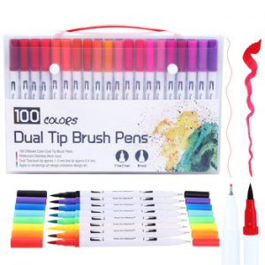 Cute Art Marker Pens 12/18/24/36/48/60/72/100 Set Colorful Ink Gen Manga Anime Watercolor Tip Brush Pen Graffiti Painting Pencil