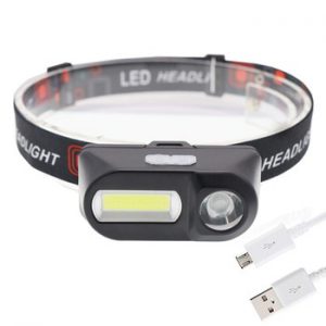 Outdoor camping Portable mini XPE+COB LED Headlamp USB charging Fishing headlights flashlight