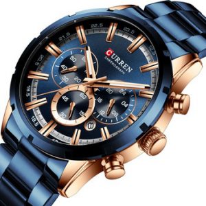 CURREN New Fashion Mens Watches with Stainless Steel Top Brand Luxury Sports Chronograph Quartz Watch Men Relogio Masculino