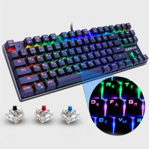 Gaming Mechanical Keyboard 87key Anti-ghosting Blue Red Switch Backlit keyboard LED USB Wired keyboard For Game Laptop PC