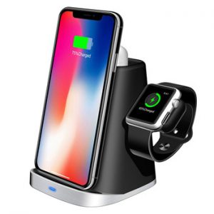 Bonola 3 in1 Wireless Charger Stand For iPhone XsMax/Apple Watch/Airpods Changing Station Wireless Charger Dock for Apple Watch