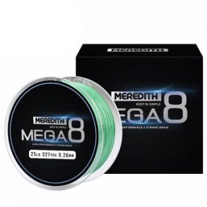 Meredith Mega8 Fishing Line 300M 8 Strand Weaves PE Braided Fishing Line Rope Multifilament 10LB 15LB 20LB 25LB 30LB 40LB 50LB