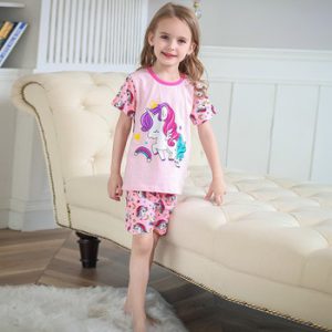 SAILEROAD Baby Girl Pajamas Cute Cartoon Dinosaur Short Sleeve Pajamas Set Kids Pyjamas Child Cotton Pijama Boy Homewear Clothes