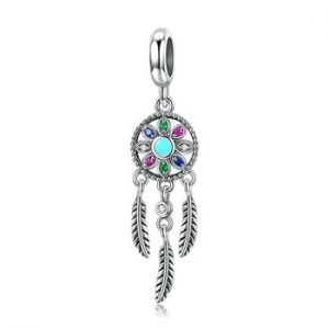 WOSTU 2019 100% 925 Sterling Silver Beautiful Dream Catcher Dangle Charms Fit Bracelet & Necklace Pendant Fashion Jewelry CQC961