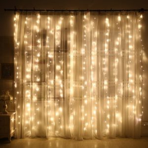 Coversage Christmas Led Lights Curtain Garland 3X3M LED String Fairy Decorative Outdoor Indoor Home Wedding Decoration Net Light