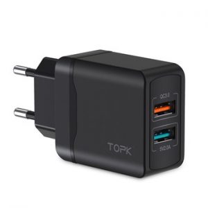 TOPK USB Charger Quick Charge 3.0 Fast Charger qc3.0 USB Wall Charger for iPhone xr Xiaomi Samsung Huawei Mobile Phone Charger