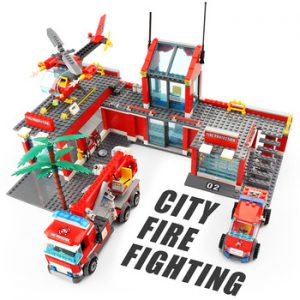 Blocks Toys 774pcs Fire Station Model Building Blocks Legoing City Construction Firefighter Truck Enlighten Bricks Toys Children