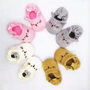 Adorable Infant Slippers Toddler Baby Boy Girl Knit Crib Shoes Cute Cartoon Anti-slip Prewalker Baby Slippers