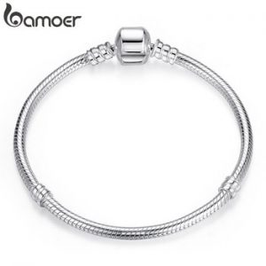 BAMOER TOP SALE Authentic 100% 925 Sterling Silver Snake Chain Bangle & Bracelet for Women Luxury Jewelry 17-20CM PAS902