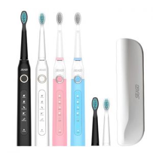 SEAGO Electric Toothbrush Rechargeable Buy One Get 1 Free Sonic Travel Toothbrush Head replacement  Whitening Best Healthy Gift