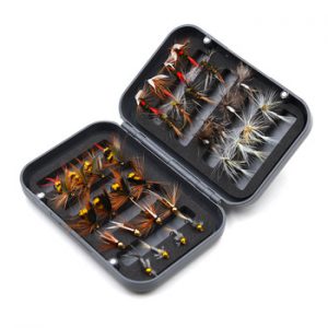 MNFT 32Pcs/Box Trout Nymph Fly Fishing Lure Dry/Wet Flies Nymphs Ice Fishing Lures Artificial Bait with Boxed