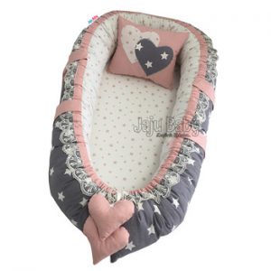 Jaju Baby Gray Star Babynest Orthopedic Baby Nest 100x60cm