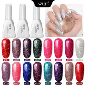 Azure Beauty Shiny Neon UV Gel Nail Polish Soak Off Nail Art Polish Semi Permanent Led Gel Lacquer Nail Art Glitter Varnish Kits