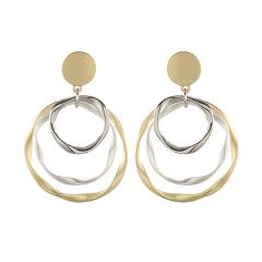 Viennois Multi-storey Round Earrings Gold Color Irregular Circle Dangle Earring for women Party Fashion Hot Sale Jewelry 2019