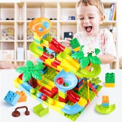 52-151pcs Marble Race Run DIY Maze Balls Building Blocks Compatible Legoingly Duploed Funnel Slide Big Bricks Educational Toys