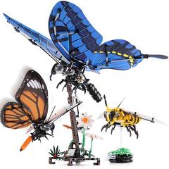 Simulated insect Bee Butterfly Building Blocks Compatible legoingly Technic animals city Bricks Educational Toys for Children