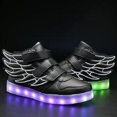 UncleJerry Kids Light up Shoes with wing Children Led Shoes Boys Girls Glowing Luminous Sneakers USB Charging Boy Fashion Shoes