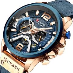 CURREN Top Brand Casual Sport Watches for Men Luxury Military Leather Wrist Watch Man Clock Fashion Chronograph Wristwatch 8329