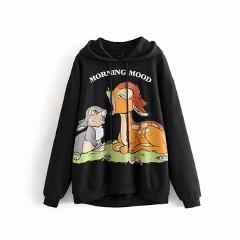 Cartoon Hoodie Women Winter Warm Long Sleeve Hooded Sweatshirt Harajuku Casual Hoodies Loose Funny Female Pullover