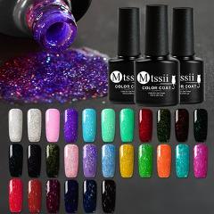 Mtssii For Sale 7ML Nail Polish Holographic Glitter Platinum UV Nail Gel Polish Shine Shimmer Manicure Soak Off Nail Art Varnish