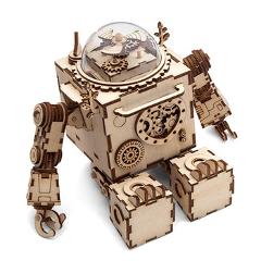 Robotime 5 Kinds Fan Rotatable Wooden DIY Steampunk Model Building Kits Assembly Toy Gift for Children Adult AM601