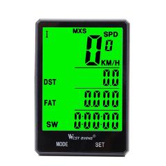 WEST BIKING 2.8" Large Screen Bicycle Computer Wireless Wired Bike Computer Rainproof Speedometer Odometer Stopwatch for Cycling