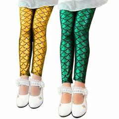 Spring Autumn Girls Leggings Mermaid Leggings Girls Pants Kids Girl Colorful Shiny Scale Pants Slim Trousers Childrens Leggings