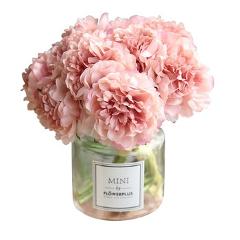 pink silk hydrangeas artificial flowers wedding flowers for bride hand silk blooming peony fake flowers white home decoration