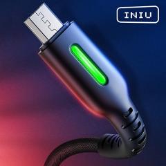 INIU 3m LED Micro USB Type C Cable Phone Charger Microusb Fast Charging For Samsung Xiaomi Huawei Andriod Type-C USB-C Data Cord