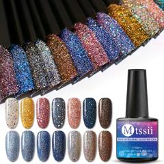 Mtssii 8ML Gel Nail Polish Glitter Platinum UV Gel Nail Polish Holographic  Sequins Gel Varnish Soak Off UV LED Color Gel Polish