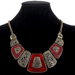 MINHIN Delicate Statement Necklaces & Pendants Vintage Gold/Silver Geometric Choker Necklace For Women Retro Party Jewelry