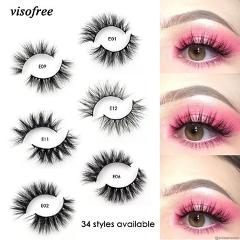 Visofree Mink Lashes 3D Mink Eyelashes 100% Cruelty free Lashes Handmade Reusable Natural Eyelashes Popular False Lashes Makeup