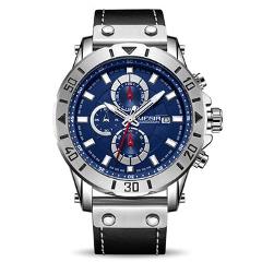 Chronograph Quartz Watches for Men Top Brand Luxury MEGIR Blue Men Sport Watch Clock Relogio Masculino Montre Homme Hour Time