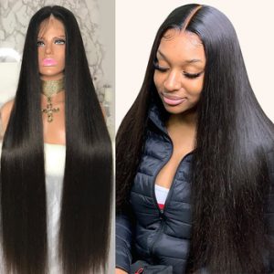 Luvin 250 Density 28 30 40 Inch Straight 13x6 Glueless Lace Front Human Hair Wigs For Women Brazilian Frontal Wig Pre Plucked