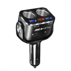 12V Car Charger Cigarette Lighter Socket Splitter Auto USB Charger Dual QC 3.0 USB Charge SEAMETAL Charger Sockets Power Adapter